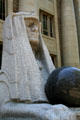 Carved granite Egyptian sphinx of Masonic Temple. Salt Lake City, UT.