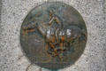 Pony Express rider bronze plaque by A. Phimister Proctor on S. Main Street where Pony Express Station once stood. Salt Lake City, UT.