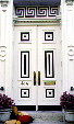 Decorated door on Duke Street. Alexandria, VA.
