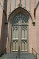 Gothic door of Freemason Street Baptist Church. Norfolk, VA.