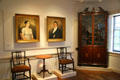 Display of early Virginia furniture & portraits by Cephas Thompson at Norfolk History Museum. Norfolk, VA.