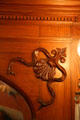 Living room fireplace carving detail of Hunter House museum. Norfolk, VA.