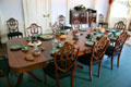 Dining table of Moses Myers House museum. Norfolk, VA.