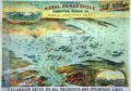Poster for International Naval Rendezvous, Hampton Roads, VA, at Moses Myers House museum. Norfolk, VA.