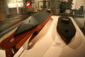 Models of iron clads CSS Virginia (converted from USS Merrimack ) & USS Monitor at Hampton Roads Naval Museum. Norfolk, VA.