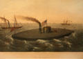 Graphic of The Monitor by F. Sala & Co., Berlin at Hampton Roads Naval Museum. Norfolk, VA.