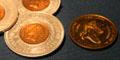 Jamestown Exposition souvenir coins & medals at Hampton Roads Naval Museum. Norfolk, VA.
