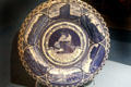 Jamestown Exposition souvenir Pocahontas plate at Hampton Roads Naval Museum. Norfolk, VA.