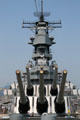 Bridge & forward guns of Battleship Wisconsin from on deck. Norfolk, VA.
