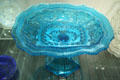 American lacy pressed blue glass compote at Chrysler Museum of Art. Norfolk, VA.
