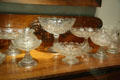 Pressed glass dessert service in Comet pattern attrib. Boston & Sandwich Glass Co. at Chrysler Museum of Art. Norfolk, VA.