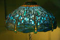 Stained glass Dragonfly Shade on electric lamp by Tiffany Studios at Chrysler Museum of Art. Norfolk, VA.