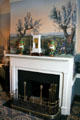 Fireplace in drawing room of Ash Lawn. Charlotttesville, VA.