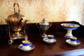 Tea pot & cups in dining room of Woodrow Wilson Birthplace. Staunton, VA.