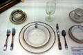 Replica Hindenburg dinner place setting made for Hollywood film at National Air & Space Museum. Chantilly, VA.