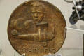 C.A. Lindbergh U.S. Air Hero 1937 medal at National Air & Space Museum. Chantilly, VA.