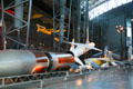 Array of American rockets & missiles at National Air & Space Museum. Chantilly, VA.