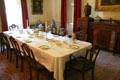 Dining room at Oatlands with desert service which belonged to George & Martha Washington. Leesburg, VA.