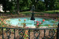 Fountain & rose bushes on Virginia State Capitol Square. Richmond, VA.
