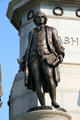 George Mason statue on George Washington monument at Virginia State Capitol. Richmond, VA.