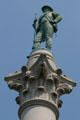 Confederate soldier statue by W.L. Sheppard atop Soldiers & Sailors Monument in Libby Hill Park. Richmond, VA.