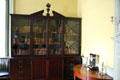 Bookcase & Marshall's French Empire clock in large dining room of John Marshall House. Richmond, VA.