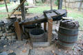 Blacksmith's bellows in trades hut at Henricus. VA.