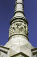 Detail of Victory Monument in Yorktown celebrating American Revolution. Yorktown, VA.