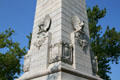 Details of base of Jamestown Tercentennial Monument at Colonial National Historic Park. Jamestown, VA.