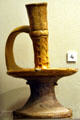 Sgraffito slipware candlestick from North Devon, England in Jamestown National Park Museum. Jamestown, VA.
