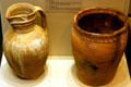 Pitcher & storage jar found at Jamestown in Jamestown National Park Museum. Jamestown, VA.