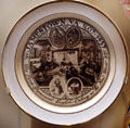 Jamestown commemorative plate in Jamestown National Park Museum. Jamestown, VA.