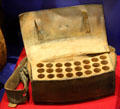 Cartridge Box carried by Timothy Jones of MA at Battle of Bennington at Bennington Museum. Bennington, VT.