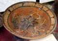 Redware plate inscribed in German from PA at Bennington Museum. Bennington, VT.