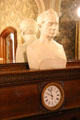 Marble bust of Hiland Hall by Henry Dexter over clock by E. Howard & Co. of Boston at Park-McCullough Historic Estate. North Bennington, VT.