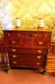 Early American mahogany chest of drawers America at Park-McCullough Historic Estate. North Bennington, VT.