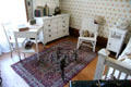 Child's bedroom of H.P. McCullough with white furniture at Park-McCullough Historic Estate. North Bennington, VT.