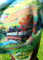 Detail of Covered Bridge Moose street art by Jane Nichols Bates for Bennington Moosefest. Bennington, VT.