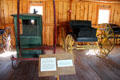 Rural free delivery sleigh & Side-bar democrat wagon at President Calvin Coolidge State Historic Park. Plymouth Notch, VT.