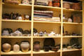 General Store ceramic, metal & cloth goods at Vermont History Museum. Montpelier, VT.