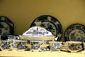 Blue & white ceramic tableware at Vermont History Museum. Montpelier, VT.