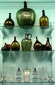 Collection of glass bottles & beakers at Shelburne Museum. Shelburne, VT.