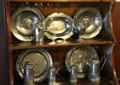 Collection of pewter & Britannia plates & vessels at Shelburne Museum. Shelburne, VT.