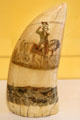 Scrimshaw whale tooth with image of George Washington at Shelburne Museum. Shelburne, VT.
