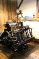 Original Heidelberg windmill press from Germany in Ben Lane Print Shop at Shelburne Museum. Shelburne, VT.