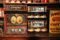 Tea & spice bins in General Store at Shelburne Museum. Shelburne, VT.