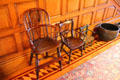 Antique wooded chairs at Marsh-Billings-Rockefeller Mansion. Woodstock, VT.