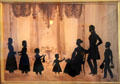 Silhouette portrait of a family at Marsh-Billings-Rockefeller Mansion. Woodstock, VT.