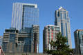 WaMu Center & Washington Mutual Tower over apartment buildings seen from Seattle waterfront. Seattle, WA.