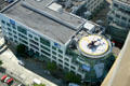 KOMO News building with helicopter seen from Space Needle. Seattle, WA.